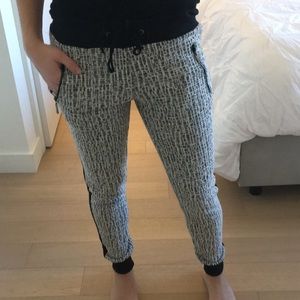 Black and white joggers